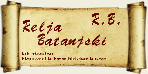 Relja Batanjski vizit kartica